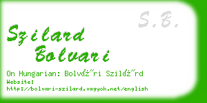 szilard bolvari business card